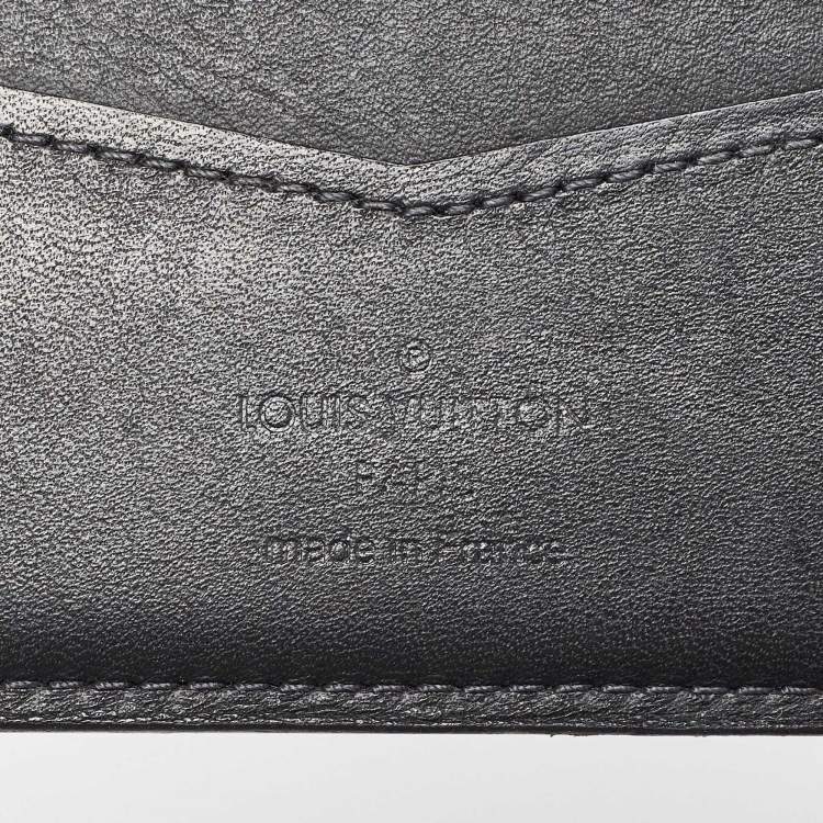 Pre Owned Louis Vuitton Black Coated Canvas Slender Bifold Wallet