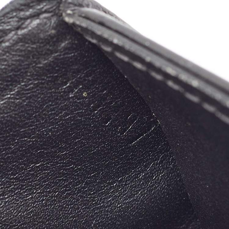 Pre Owned Louis Vuitton Black Coated Canvas Slender Bifold Wallet
