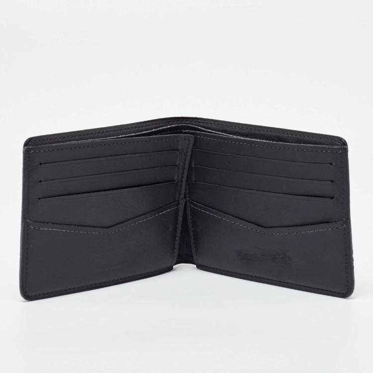 Pre Owned Louis Vuitton Black Coated Canvas Slender Bifold Wallet