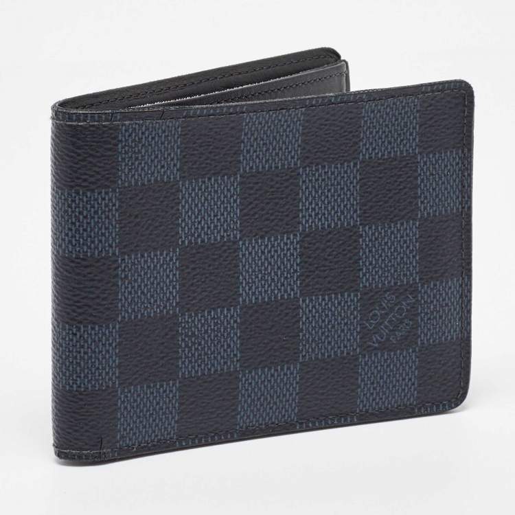 Pre Owned Louis Vuitton Black Coated Canvas Slender Bifold Wallet