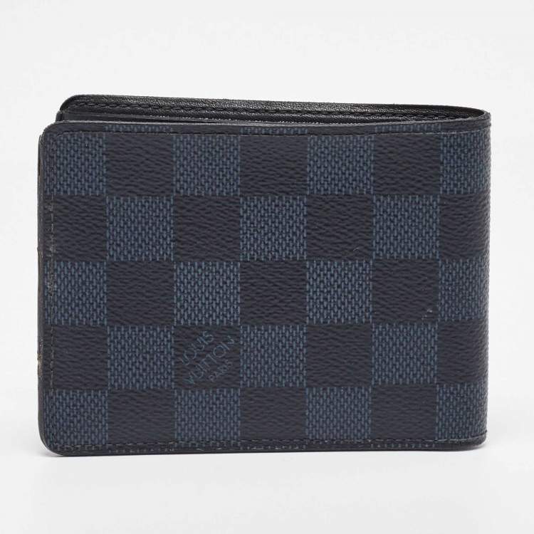 Pre Owned Louis Vuitton Black Coated Canvas Slender Bifold Wallet