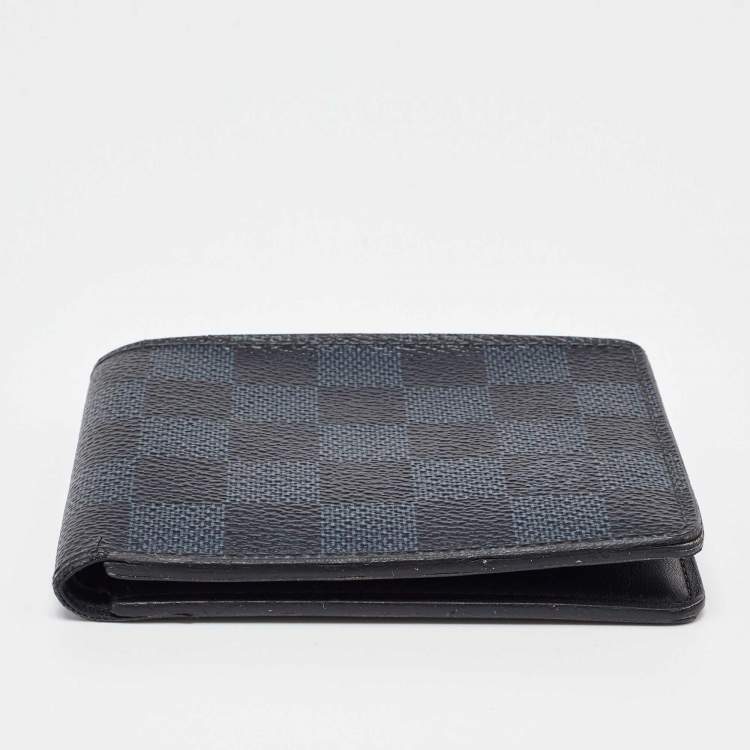 Pre Owned Louis Vuitton Black Coated Canvas Slender Bifold Wallet