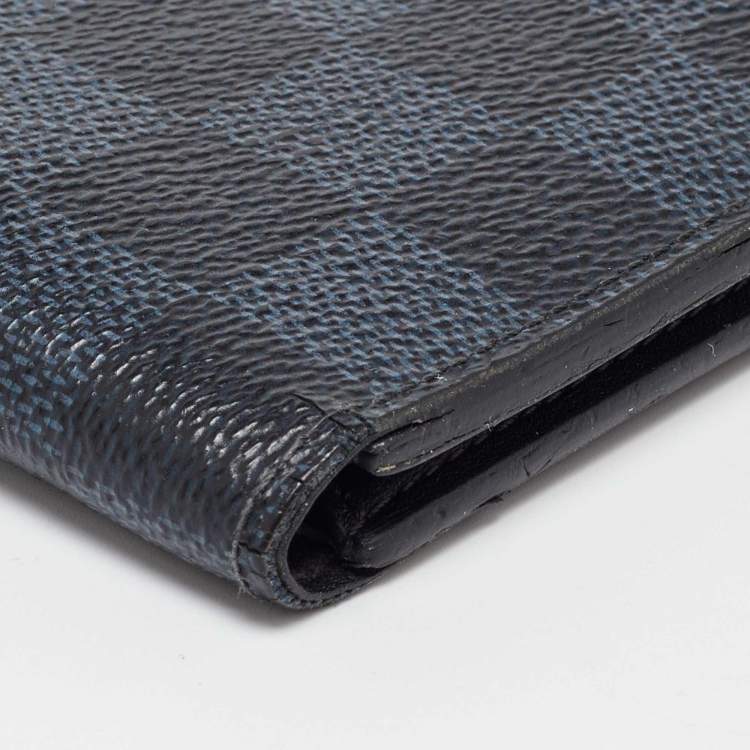 Pre Owned Louis Vuitton Black Coated Canvas Slender Bifold Wallet
