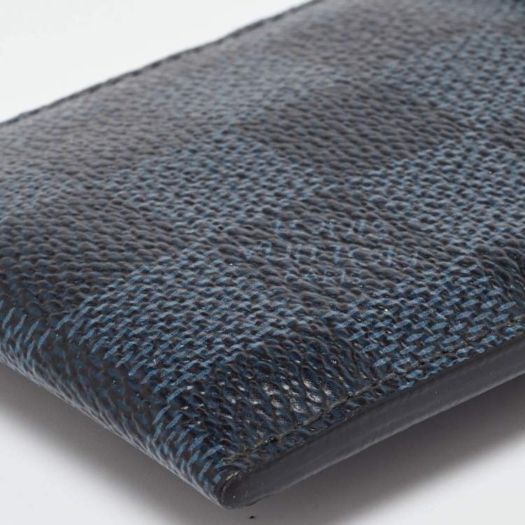 Pre Owned Louis Vuitton Damier Cobalt Canvas Pince Card Holder