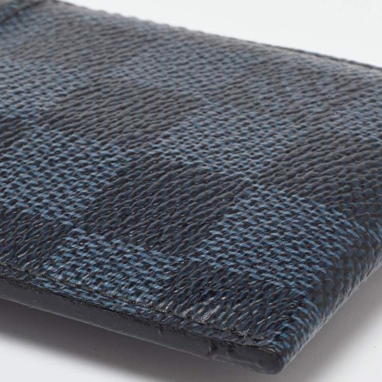 Pre Owned Louis Vuitton Damier Cobalt Canvas Pince Card Holder