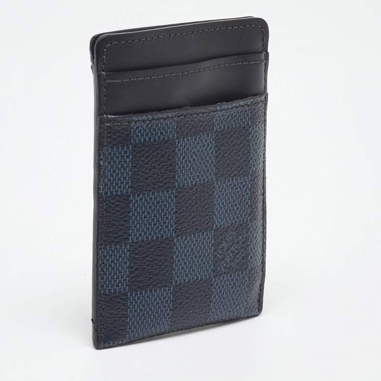 Pre Owned Louis Vuitton Damier Cobalt Canvas Pince Card Holder