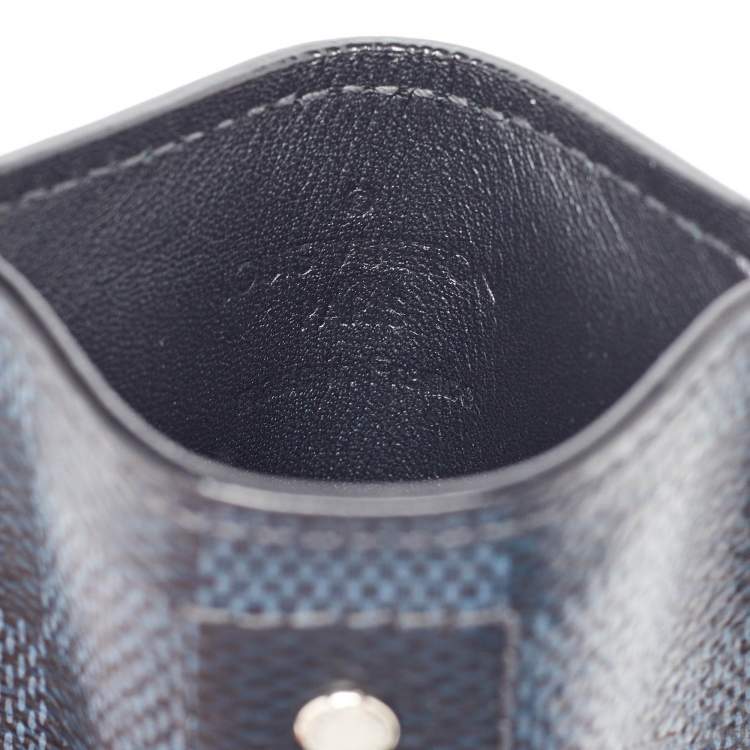 Pre Owned Louis Vuitton Damier Cobalt Canvas Pince Card Holder