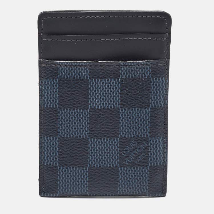 Pre Owned Louis Vuitton Damier Cobalt Canvas Pince Card Holder