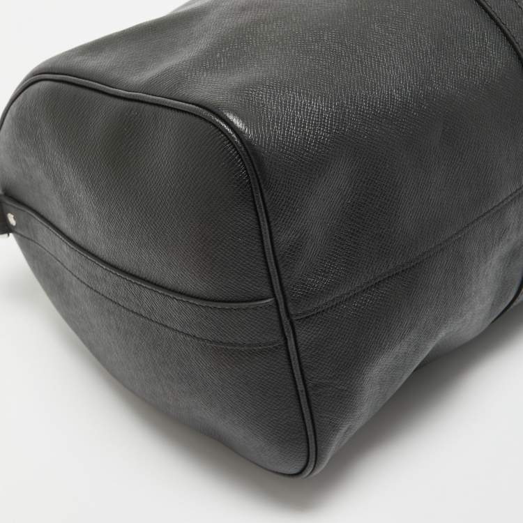 Pre Owned Louis Vuitton Black Leather Leather Keepall Bandoulière 50 Bag