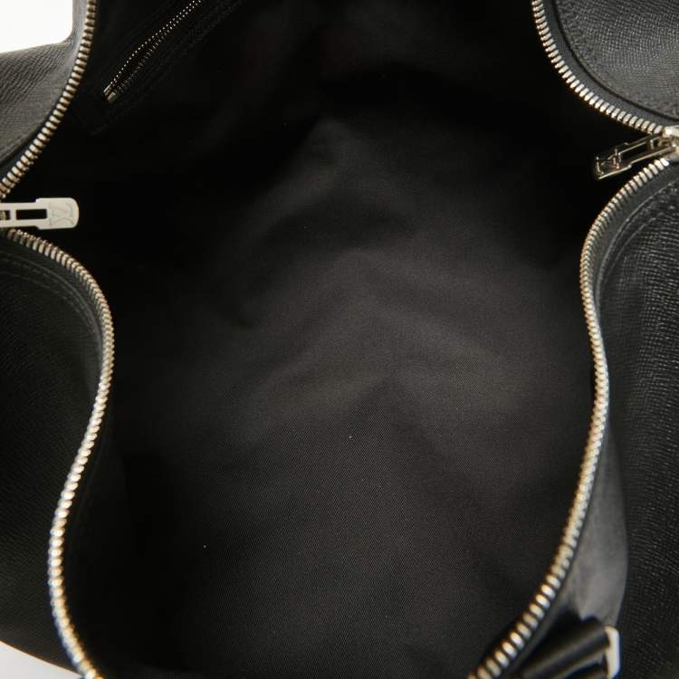 Pre Owned Louis Vuitton Black Leather Leather Keepall Bandoulière 50 Bag
