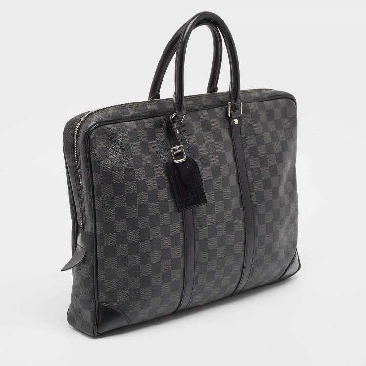 Pre Owned Louis Vuitton Damier Graphite Canvas Porte Documents Voyage GM Bag
