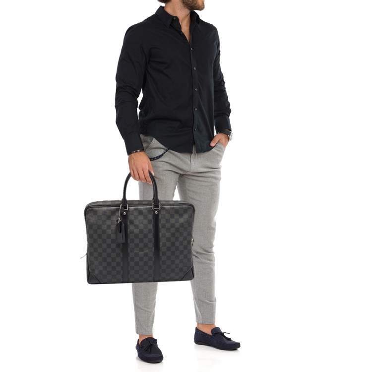 Pre Owned Louis Vuitton Damier Graphite Canvas Porte Documents Voyage GM Bag