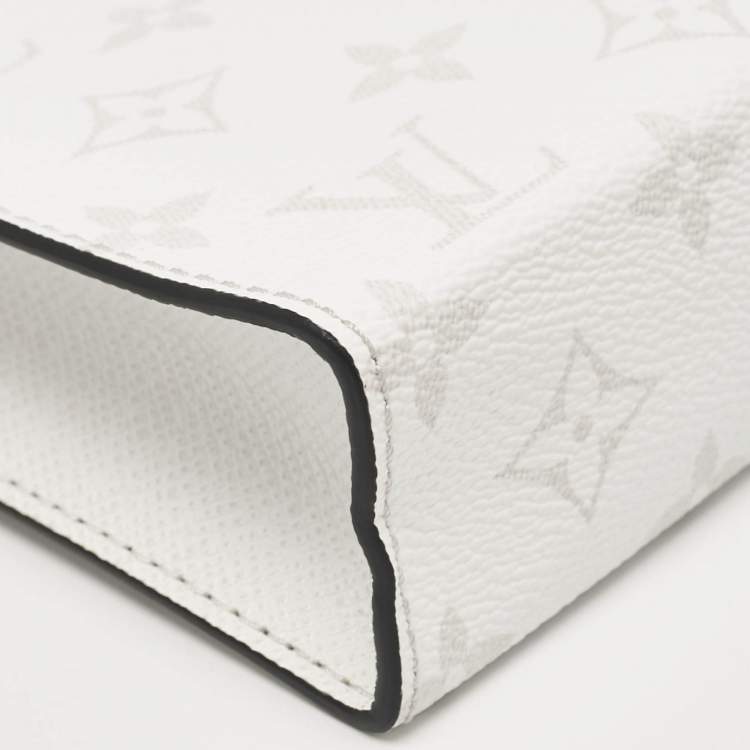Pre Owned Louis Vuitton Optic White Taigarama Canvas Gaston Wearable Wallet
