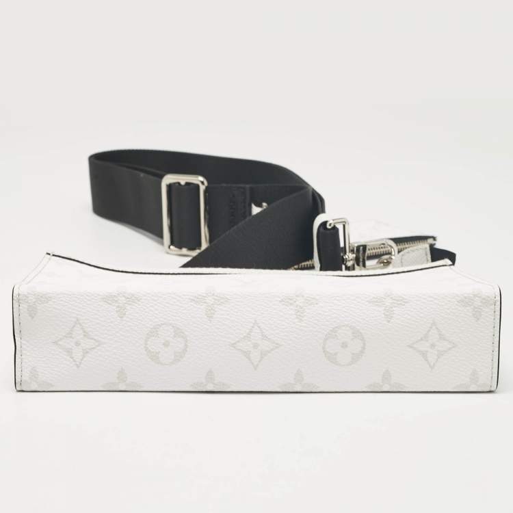 Pre Owned Louis Vuitton Optic White Taigarama Canvas Gaston Wearable Wallet