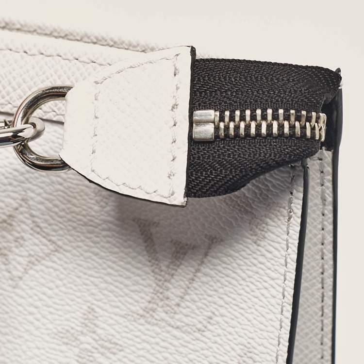 Pre Owned Louis Vuitton Optic White Taigarama Canvas Gaston Wearable Wallet