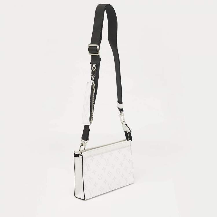 Pre Owned Louis Vuitton Optic White Taigarama Canvas Gaston Wearable Wallet