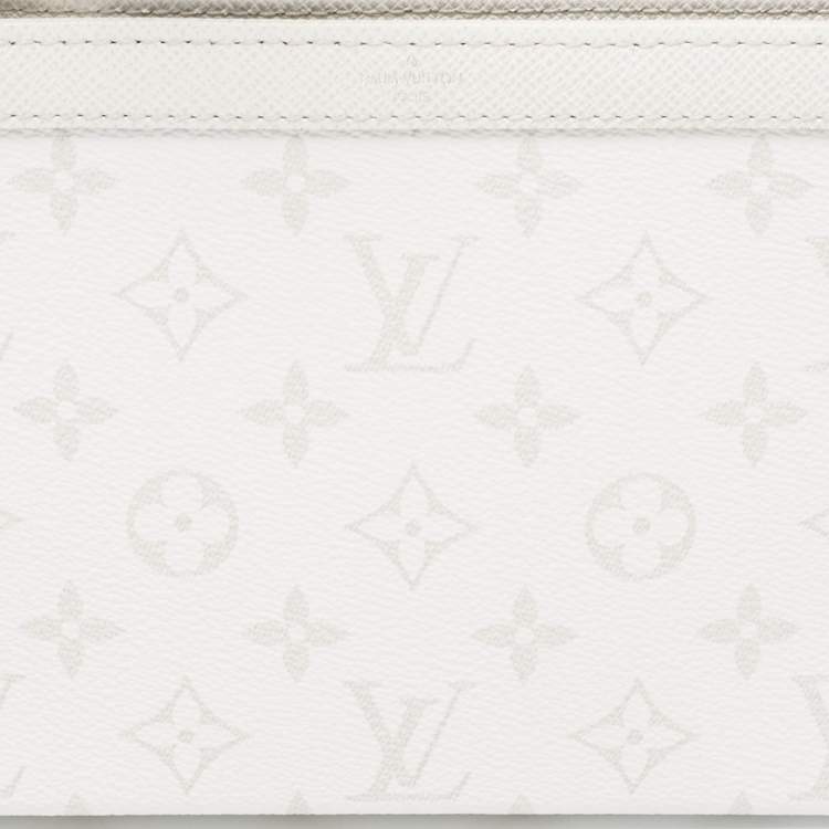 Pre Owned Louis Vuitton Optic White Taigarama Canvas Gaston Wearable Wallet