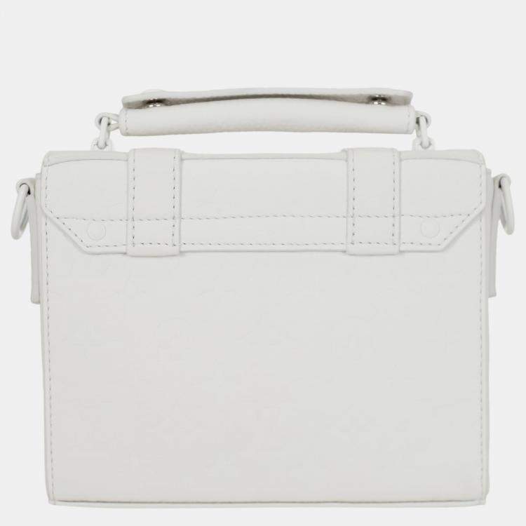 Pre Owned Louis Vuitton White Lambskin Leather Scarecrow Flap Soft Messenger Trunk