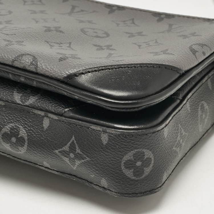 Pre Owned Louis Vuitton Monogram Eclipse Reverse Canvas Trio Messenger Bag
