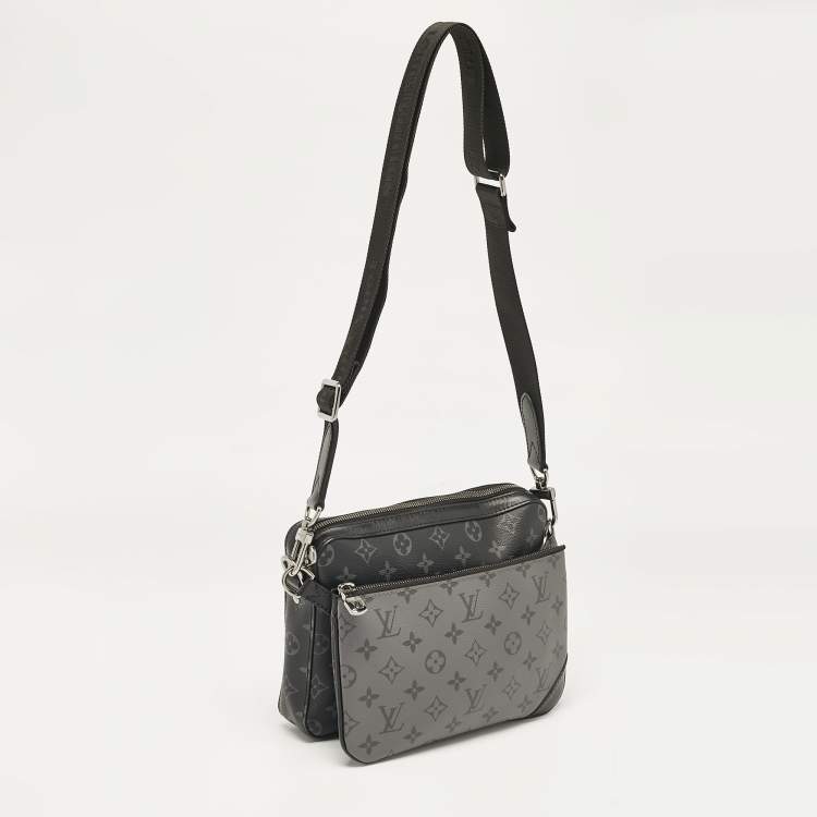 Pre Owned Louis Vuitton Monogram Eclipse Reverse Canvas Trio Messenger Bag