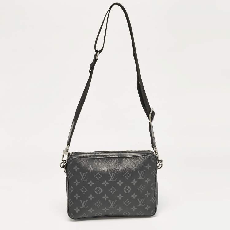 Pre Owned Louis Vuitton Monogram Eclipse Reverse Canvas Trio Messenger Bag