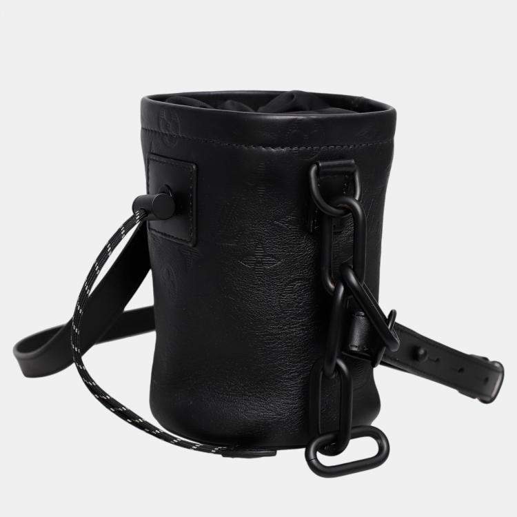 Pre Owned Louis Vuitton Black Monogram Leather Nano Chalk Bag
