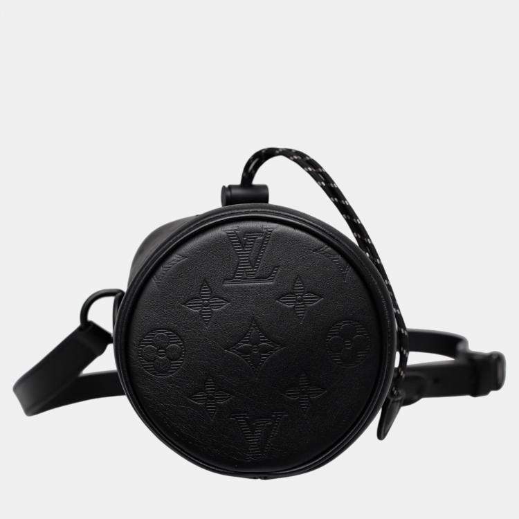 Pre Owned Louis Vuitton Black Monogram Leather Nano Chalk Bag
