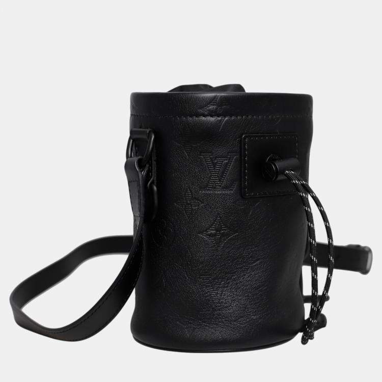 Pre Owned Louis Vuitton Black Monogram Leather Nano Chalk Bag
