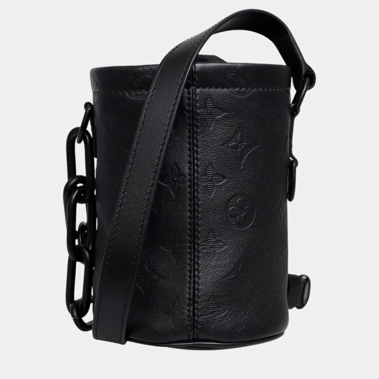 Pre Owned Louis Vuitton Black Monogram Leather Nano Chalk Bag
