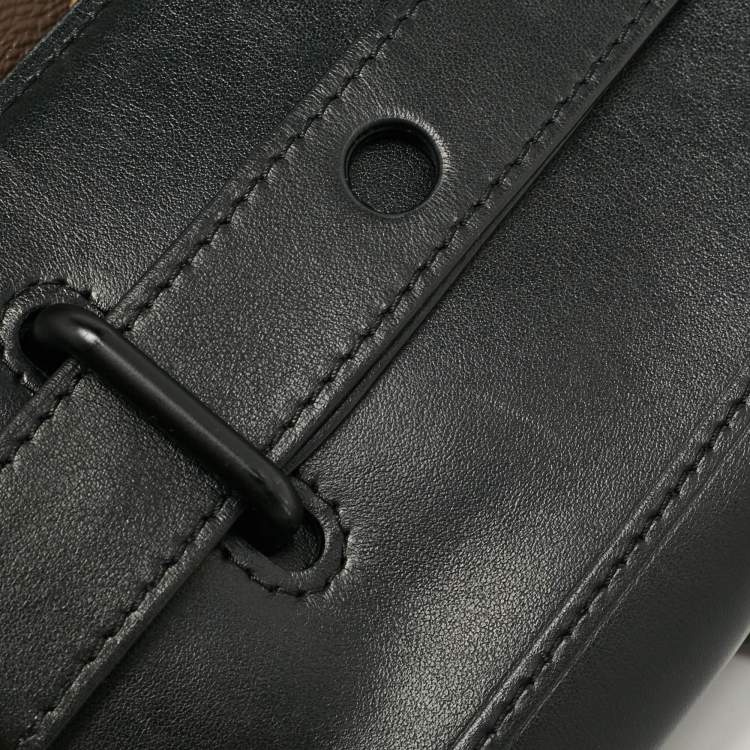 Pre Owned Louis Vuitton Black Leather and Monogram Canvas Solar Ray Steamer PM Bag