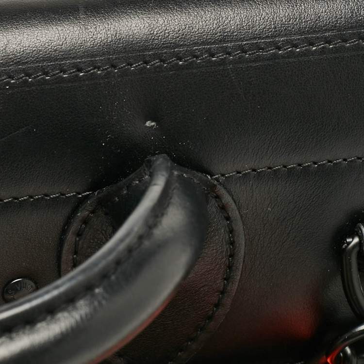 Pre Owned Louis Vuitton Black Leather and Monogram Canvas Solar Ray Steamer PM Bag