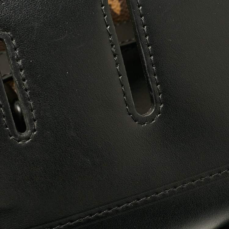 Pre Owned Louis Vuitton Black Leather and Monogram Canvas Solar Ray Steamer PM Bag