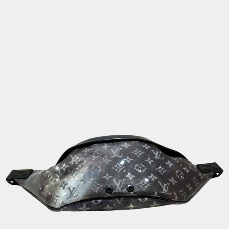 Pre Owned Louis Vuitton Silver x Black Monogram Canvas Leather  Galaxy Discovery Bum Bag