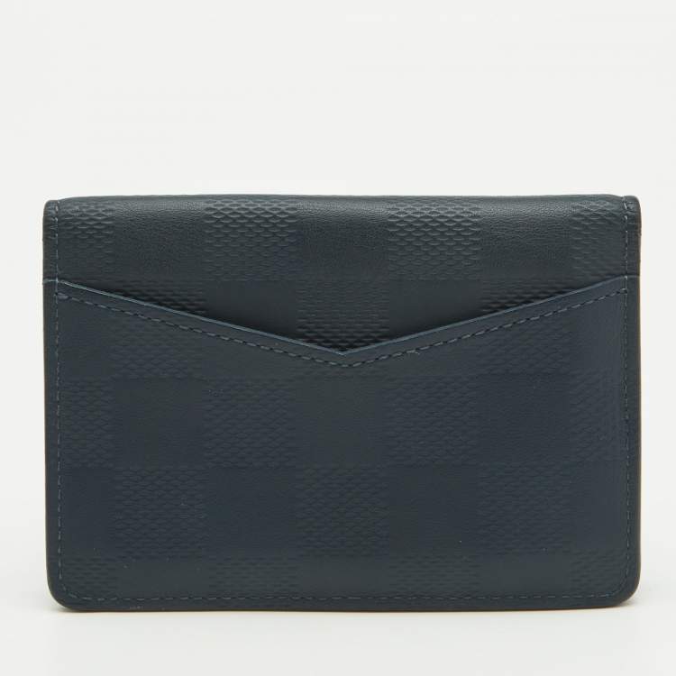 Pre Owned Louis Vuitton Navy Blue Damier Infini Leather Pocket Organizer