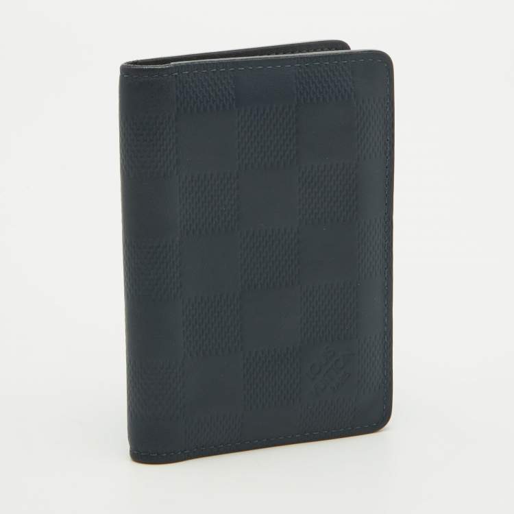 Pre Owned Louis Vuitton Navy Blue Damier Infini Leather Pocket Organizer