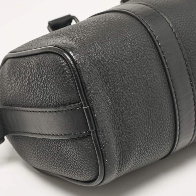 Pre Owned Louis Vuitton Black Aerogram Leather XS Keepall Bandoulier Bag