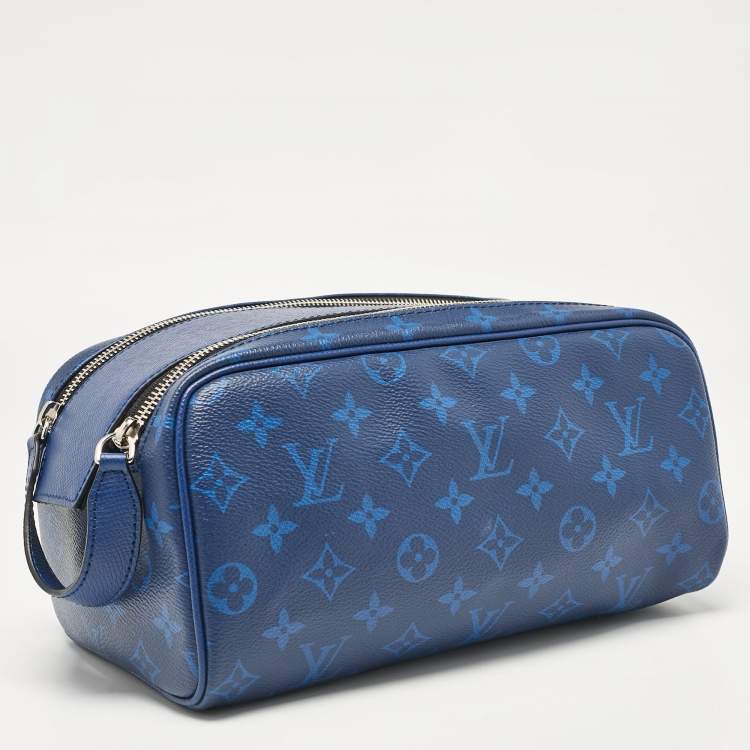 Pre Owned Louis Vuitton Cobalt Taigarama Canvas Dopp Kit