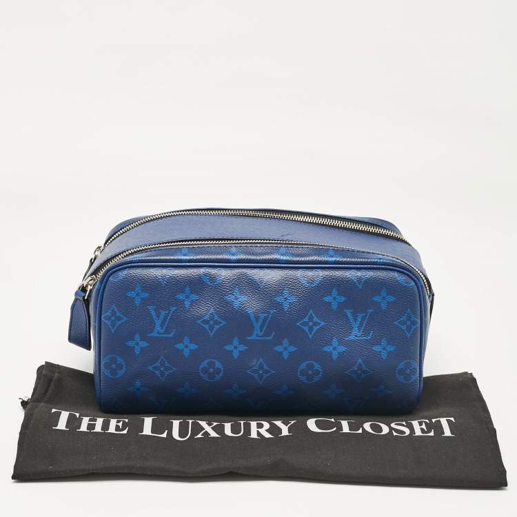 Pre Owned Louis Vuitton Cobalt Taigarama Canvas Dopp Kit