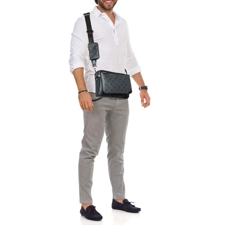Pre Owned Louis Vuitton Monogram Eclipse Reverse Canvas Trio Messenger Bag