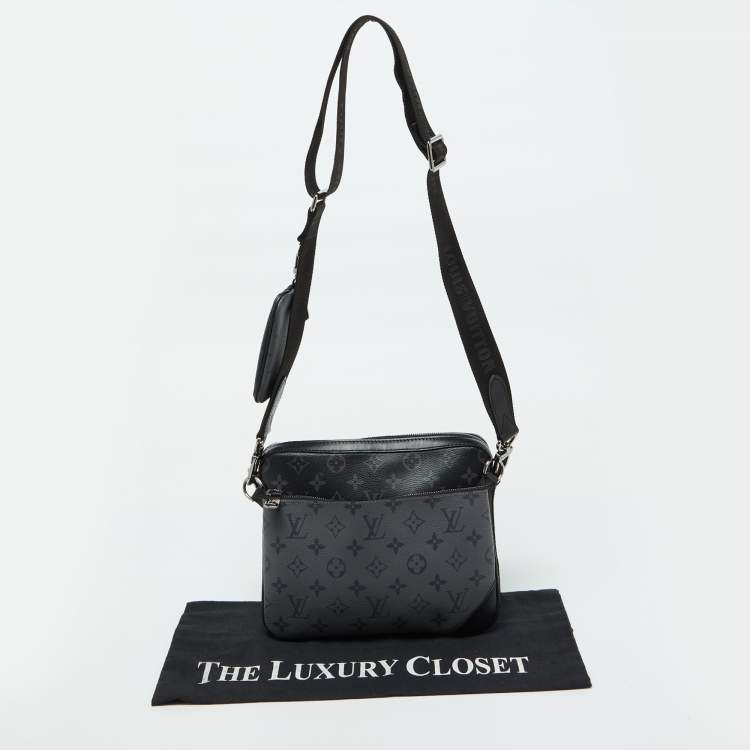 Pre Owned Louis Vuitton Monogram Eclipse Reverse Canvas Trio Messenger Bag