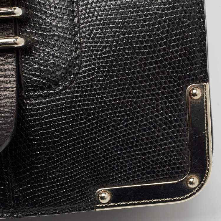 Pre Owned Louis Vuitton Black Lizard Larry Briefcase Bag