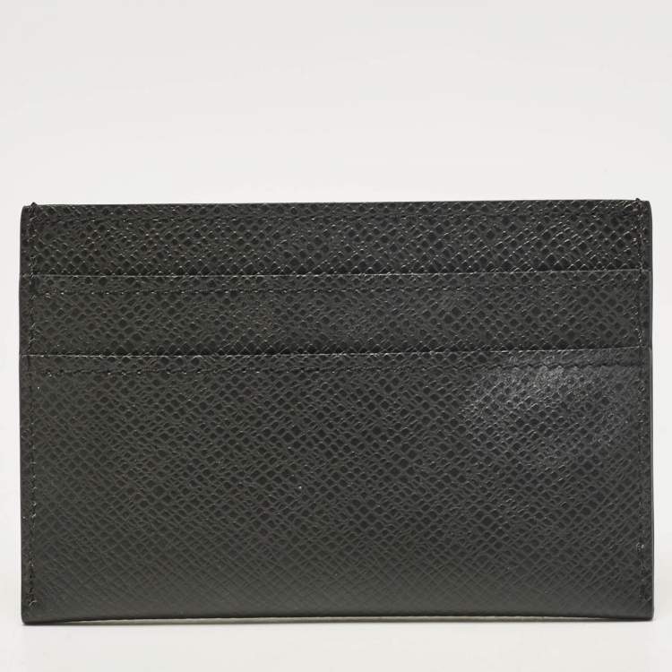 Pre Owned Louis Vuitton Black Taiga Leather Card Holder