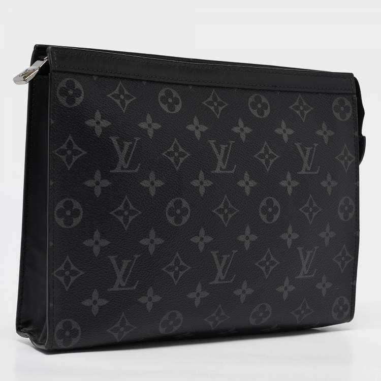Pre Owned Louis Vuitton Monogram Eclipse Canvas Pochette Voyage MM Bag