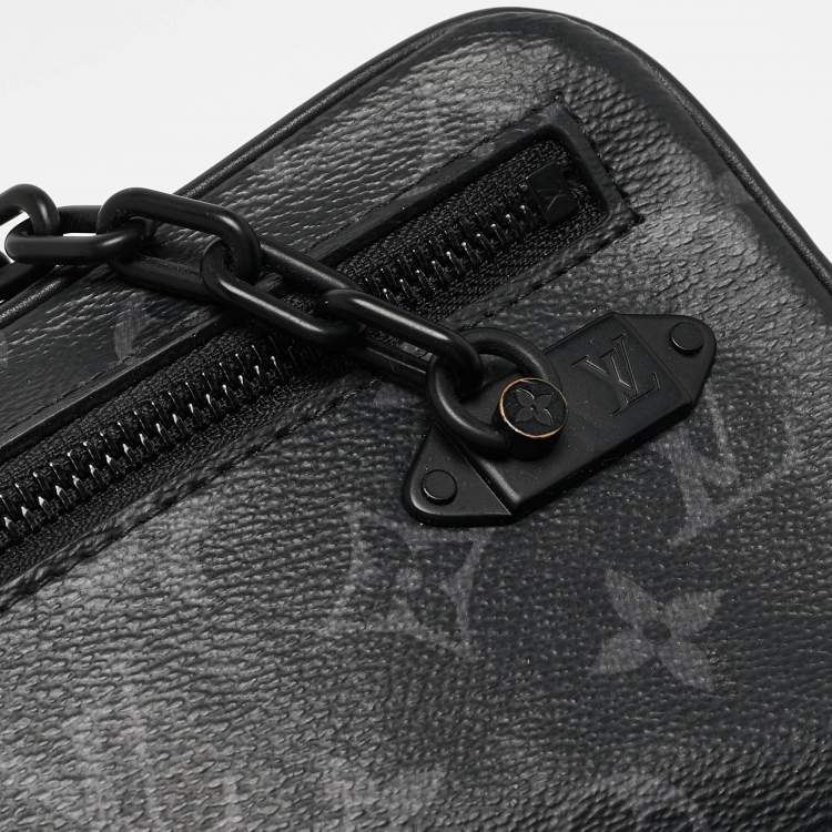 Pre Owned Louis Vuitton Monogram Eclipse Canvas Pochette Volga Bag