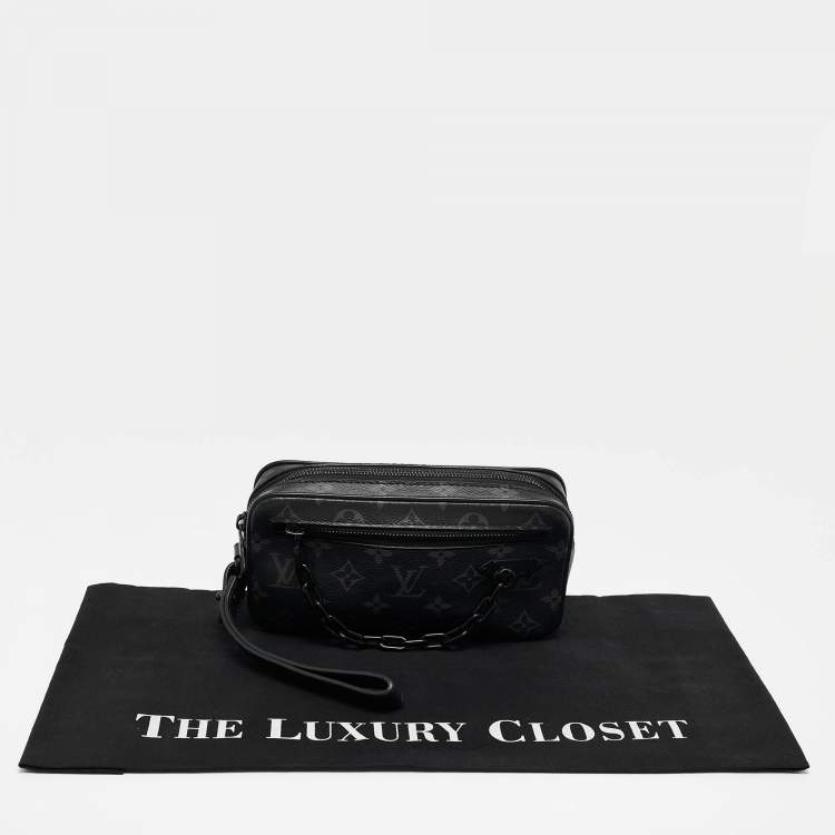 Pre Owned Louis Vuitton Monogram Eclipse Canvas Pochette Volga Bag