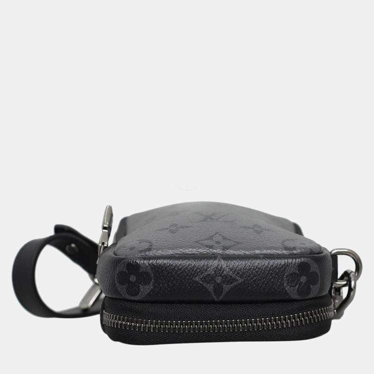 Pre Owned Louis Vuitton Monogram Eclipse Reverse Double Phone Pouch