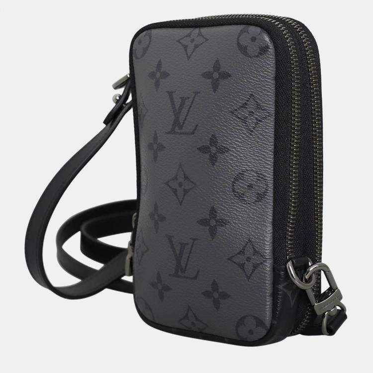 Pre Owned Louis Vuitton Monogram Eclipse Reverse Double Phone Pouch