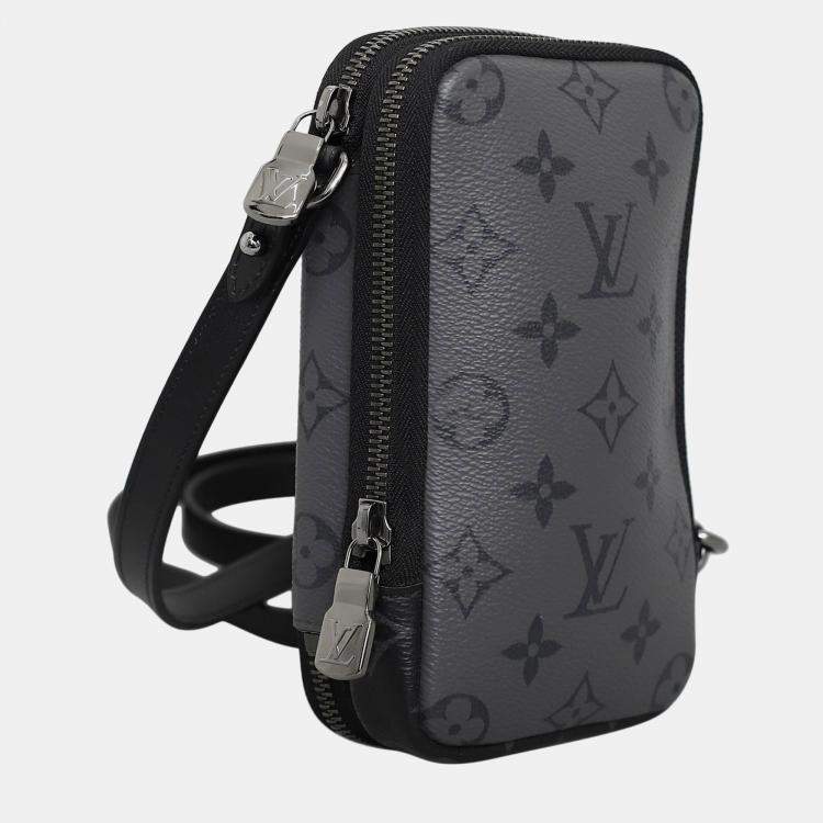 Pre Owned Louis Vuitton Monogram Eclipse Reverse Double Phone Pouch