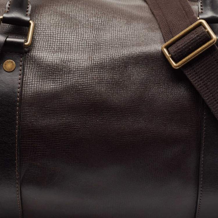 Pre Owned Louis Vuitton Dark Brown Utah Leather Comanche Duffle Bag