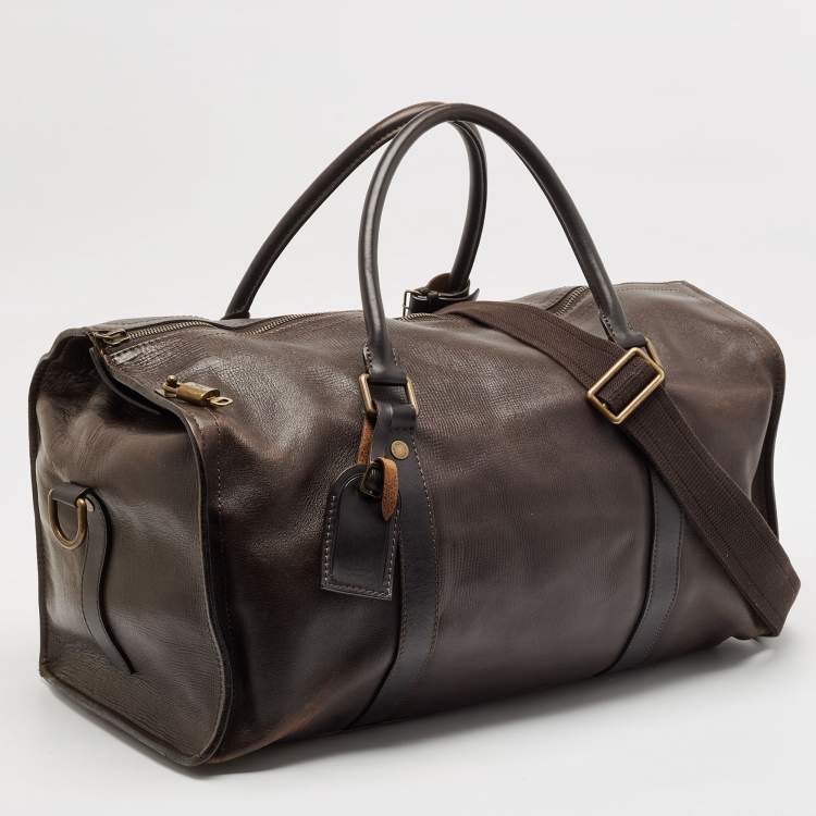 Pre Owned Louis Vuitton Dark Brown Utah Leather Comanche Duffle Bag